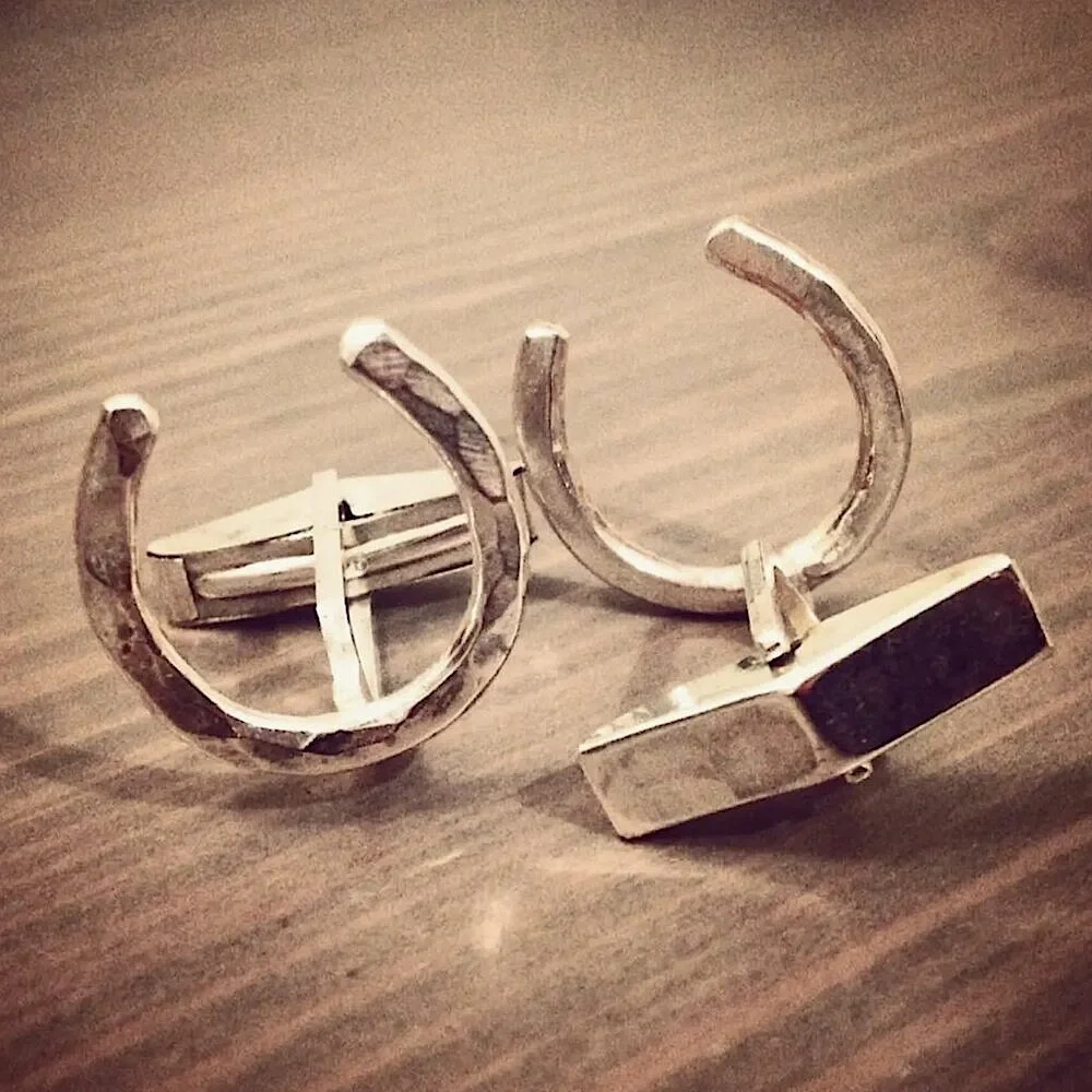 Sterling Silver Lucky Horseshoe Cufflinks